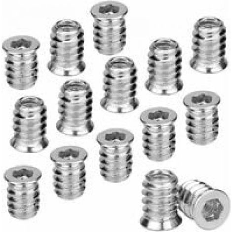 Insert Fileté Bois M6 - Ecrou Hexagonal en Alliage de Zinc - Profondeur de Vissage 15 mm - Diamètre de Trou 8 mm - 100 Pièces (1/5)