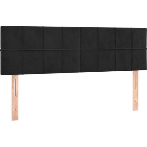 Cabeceros terciopelo negro 144x5x78/88 cm vidaXL