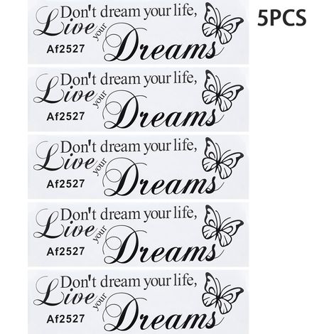 Autocollant mural lettres anglaises avec papillons, décor amovible pour chambre à coucher et maison (1/5)