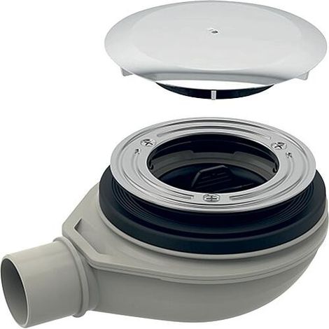 Ecoulement de receveur de douche Ø90 mm avec couvercle d’écoulement, hauteur d’eau de barrage 30 mm