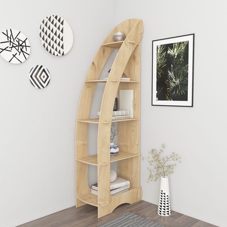 Decorotika Orsa 5 tier MDF Biblothèque d`angle Bookshelf Etager Screwless Design (1/5)