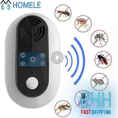 Répulsif à ultrasons pour rats, insectes et autres nuisibles, tueur d'araignées et de souris, répulsif électronique portable contre les cafards et les moustiques. (1/4)