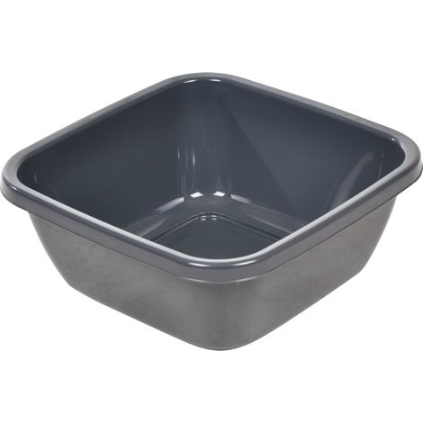 1 - Bassine - Récipient Plastique - Capacité 15L - Pour Lavage Et Trempage - Cuisine Buanderie Jardin - Anthracite - 38x38x15,5cm