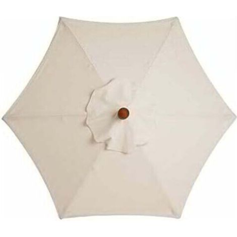 Housse de Rechange pour Parasol à 6 Baleines - 3 m - Imperméable - Anti-Ultraviolet - Blanc