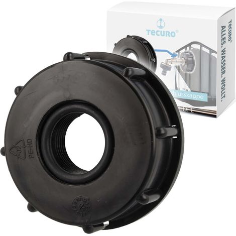 tecuro IBC Adapter Anschlusskappe mit Grobgewinde S60 x 6 und Innengewinde 3/4 Zoll, HDPE (1/5)