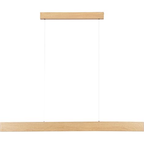 "Sospensione lineare LED NAVEL in metallo effetto legno con CCT 120 cm." (1/2)