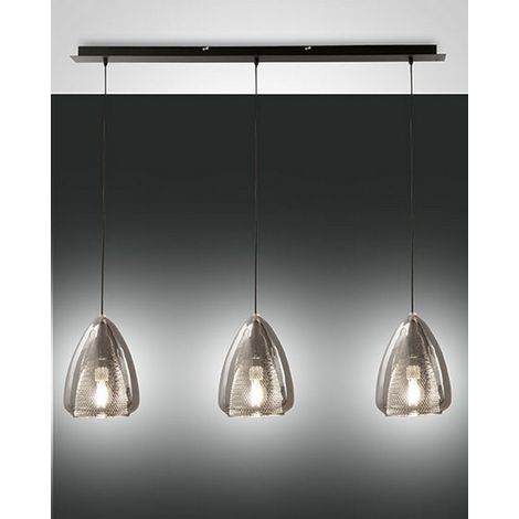 Lampadario Britton Sospensione Fumè 3 Luci Collezione BRITTON Design Elegante (1/2)