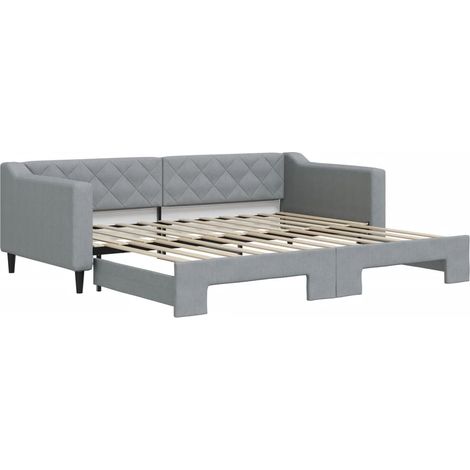Maison Exclusive - Tagesbett Ausziehbar Hellgrau 90x200 cm Stoff