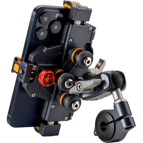 Soporte para teléfono de motocicleta, soporte antivibración de 5 garras, soporte giratorio de 720° para manillar, soporte universal de liberación rápida para motos de nieve y carritos de golf.