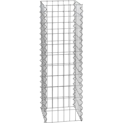 Gabionen-Säule eckig Steinkorb 4-Eck Säulengabione 50/100/150/200 cm Höhe 1,00 m (1/4)