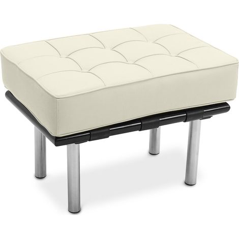 Fußschemel mit Polyurethanbezug - Barcel Ivory