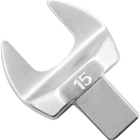 Adaptateur de tête pivotante pour clés dynamométriques 9 x 12 mm, design à extrémité ouverte, construction durable en acier chromé de 15 mm de large