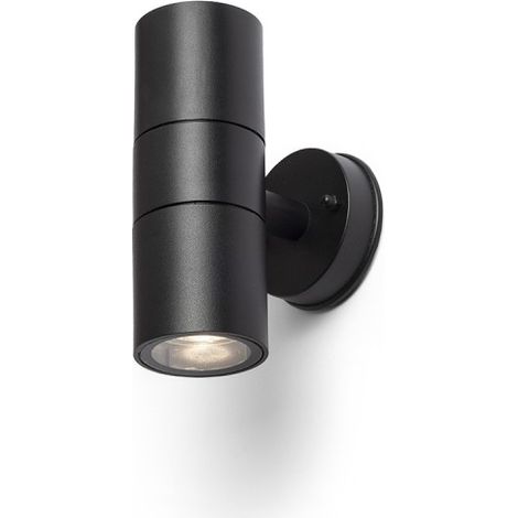 Strahler SORANO II Wandleuchte schwarz kunststoff 230V LED GU10 2x8W IP44