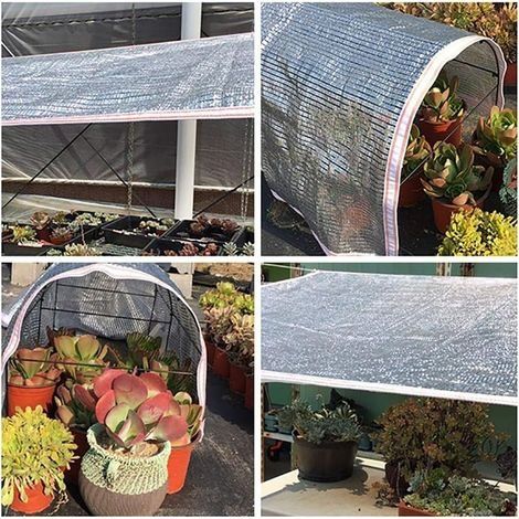 Voiles d'ombrage Balcon Écran Réfléchissant Confidentialité Ombre Tissu 65% D' argent Ombre Tissu Serre Couvre Sunblock Ombre Tissu Net Mesh Tarp Plantes De Protection Résistant Aux（1x4m） (1/5)