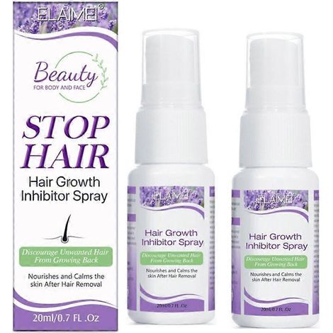 Lot de 2 sprays dépilatoires inhibiteurs de repousse - Réduction indolore des poils - Inhibe définitivement la repousse - Peau douce et soyeuse (1/4)