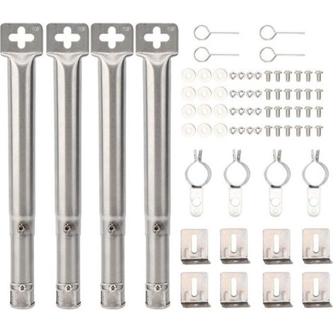 Brûleurs à tube en acier inox télescopiques 4 pièces, pièces de remplacement pour grill BBQ, réglables et durables (1/5)