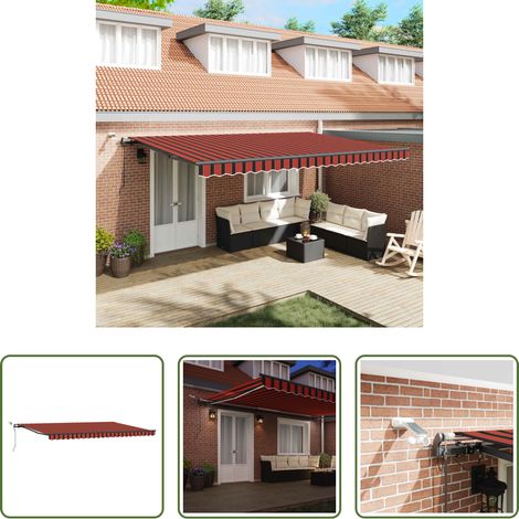 Toiture extérieur - Tissu de auvent avec orange et marron 500 × 300 cm Polyester (1/5)
