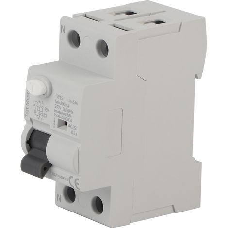 Disjoncteur GYL9 2P 230 V 50/60 Hz IP20, protecteur contre les fuites de courant, 2P-63 A-300 mA (1/5)