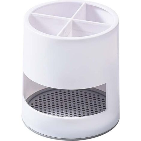 Support de brosse à dents en plastique ventilé et anti-moisissure pour la famille, les enfants et la salle de bain (blanc) (1/4)