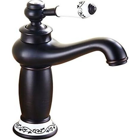 Mitigeur de lavabo Robinet d'évier Vintage Bronze huilé finition laiton salle de bains 24105.5cm (1/4)