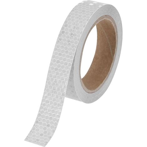 Ruban Réfléchissant, 2.5cm x 10m Shining Star Blanc Imperméable Haute Visibilité Autocollant pour Trailers/Trucks/Vêtements, Panneaux d'Avertissement Extérieurs (1/5)