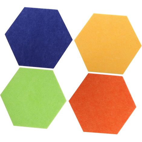 Lot de 4 Panneaux Hexagonaux en Feutrine Moyenne Taille, Autocollants Muraux Colorés, Tableau D'affichage Photo Décoratif pour Salle de Classe et Chambre (1/5)