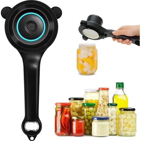 Ouvre-Boîte Électrique et Ouvre-Bouteille Automatique Multifonction, Accessoire de Cuisine (1/4)