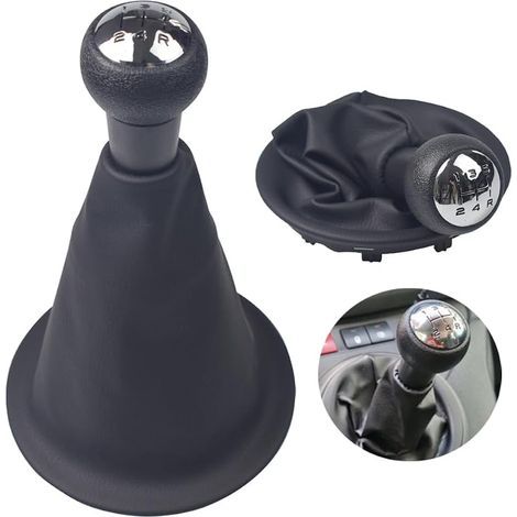 Pour Peugeot Partner 2008-2021 Housse de soufflet de levier de vitesse en cuir PU (ensemble de 5 vitesses, R en bas à droite) (1/5)