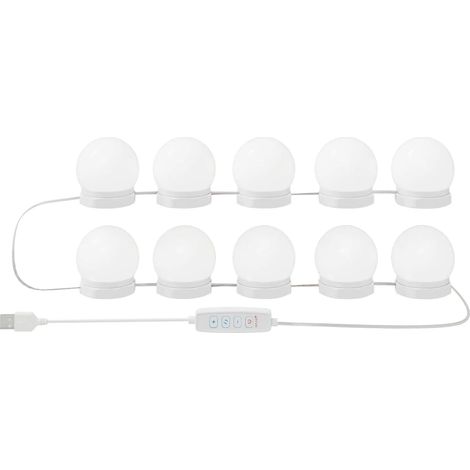 Lote de 12 lámparas de espejo LED modernas decorativas para interior 4,5 x 4,5 x 4,8 cm de plástico blanco 020052014 (1/4)