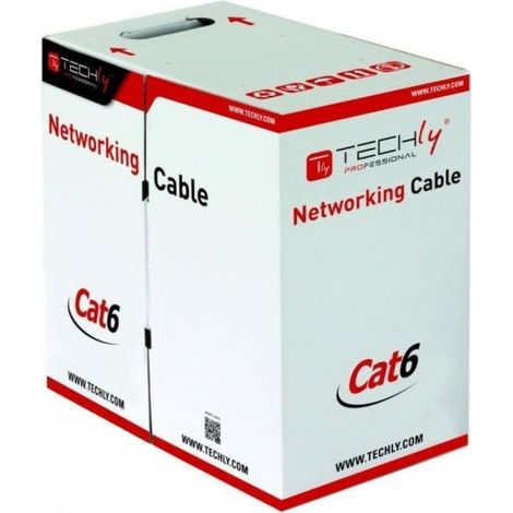 Cavo a doppino intrecciato TECHLY CAT6 305m - Cavo professionale in rame UTP LSZH (1/5)