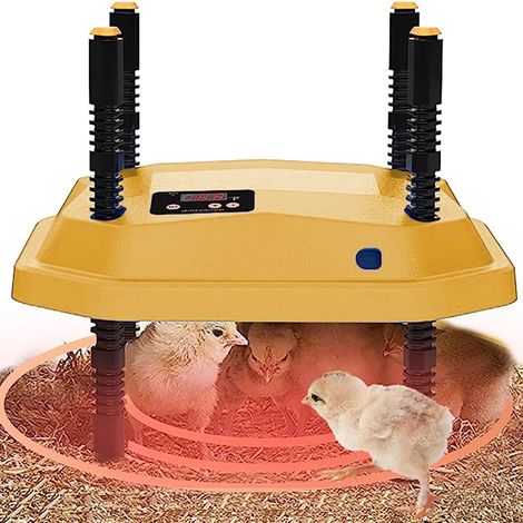 Plaque Chauffante Pour Poussins,Plaque Chauffante Pour Couveuse à Poussin,Chauffant Poussin, 25 x 25cm avec Hauteur et Angle réglables, thermostatique, pour Poussins, canetons, cailles naissantes