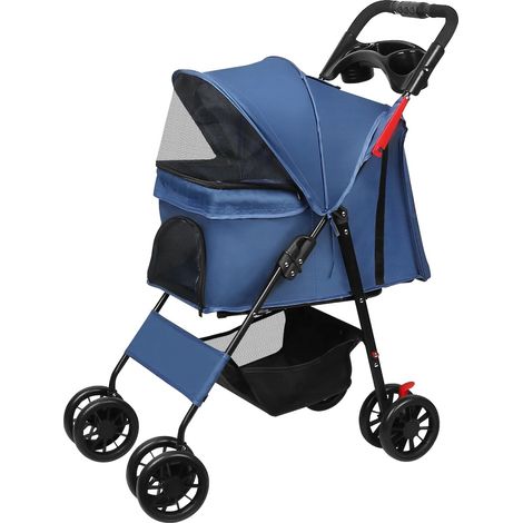 Hunde-Transportfahrzeug, faltbares Design, komfortables Interieur, Blau (1/2)
