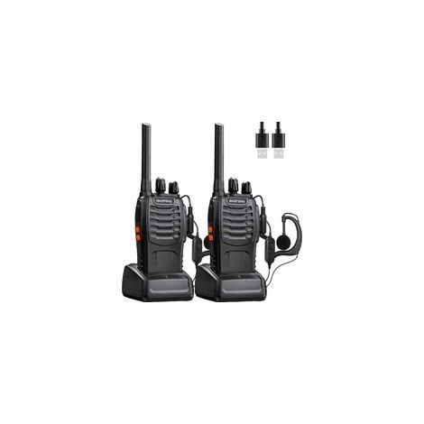 Baofeng Talkie Walkie Longue portée Rechargeable Professionnelle 16 Canaux PMR Talkies-Walkies Radio,avec oreillette, USB Chargeur, Batterie(1 e) (1/4)