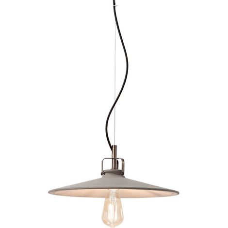Lampada A Sospensione 1 Luce Brooklyn Diam 25 In Cemento E Bronzo (1/2)