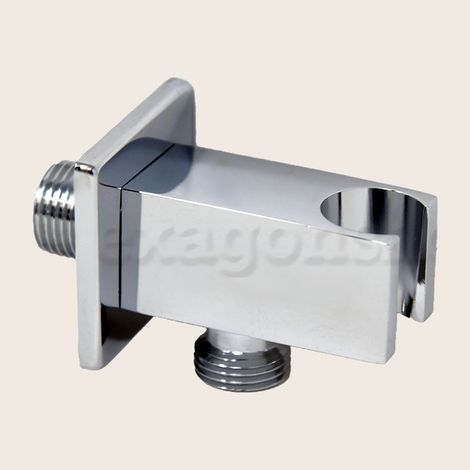Exagonshop Supporto Con Presa Acqua Quadra Ottone Cromato
