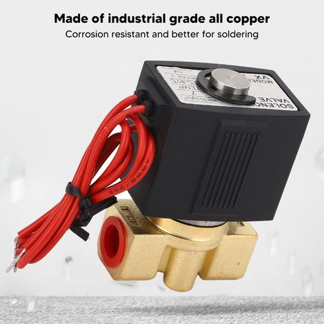 Électrovanne Normalement Fermée Pneumatique Air Eau DC24V, Soupape Électromagnétique 24V (1/5)