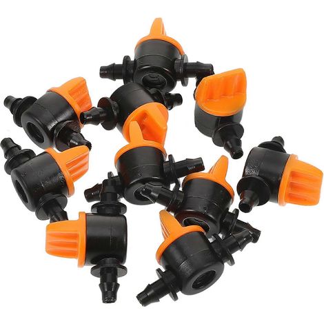Vanne d'arrêt à embout cannelé pour tuyau d'arrosage en plastique, pour arroseurs de jardin (lot de 10). (1/5)