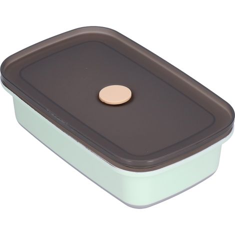 Boîte de Conservation Alimentaire Rectangulaire en Acier Inoxydable 304, 600ml, Vert - Idéale pour Maison et Bureau (1/5)