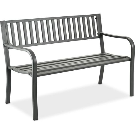 Banco de jardín de metal - Asiento decorativo para exteriores (1/5)