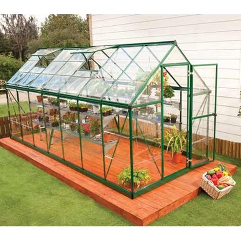 Palram - Canopia – Serre de jardin polycarbonate 7,95 m² – Structure aluminium résistante aux intempéries – Panneaux transparents anti-UV – Ventilation efficace avec lucarnes