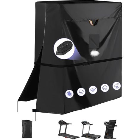 Housse pliable 420D résistante pour tapis de course, imperméable, anti-poussière, taille universelle avec fermeture éclair, ventilation d'air, boucle coupe-vent (1/5)