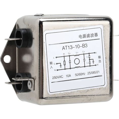 Filtre réseau anti-parasites CEM 250V 10A en alliage aluminium pour régulateur ligne (1/5)