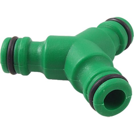 Raccord de tuyau d'arrosage 3 voies en plastique pour jardin – Vert, Raccord mamelon à trois voies en plastique