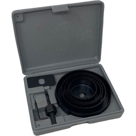Set frese a tazza per forare legno plastica metallo varie misure con accessori e valigetta (1/3)