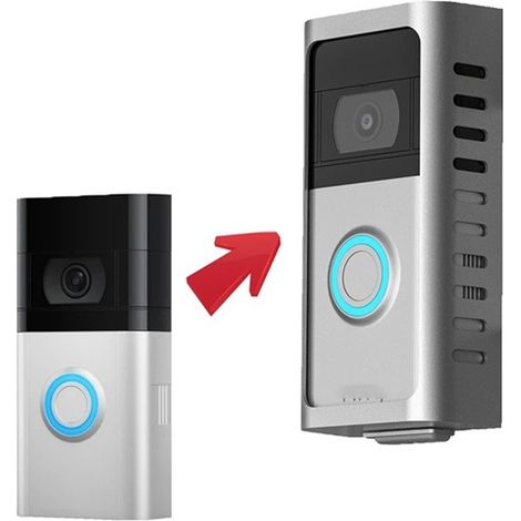 Disponible en deux couleurs : noir et argent. Matériau : support de sonnette en métal compatible avec les sonnettes vidéo Ring.