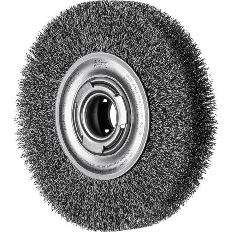 PFERD TOOLS Rundbürste breit ungezopft RBU Ø180x38xvariable Bohrung Stahl-Draht-Ø0,30 Schleifbock