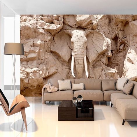Papier peint Elephant Carving (South Africa) - 450 x 315 cm (1/4)