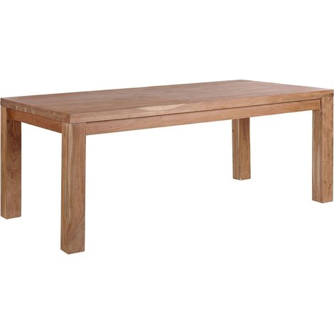 Tavolo da Pranzo in Legno Massiccio di Acacia Chiaro 180 x 90 cm Tesa (1/5)