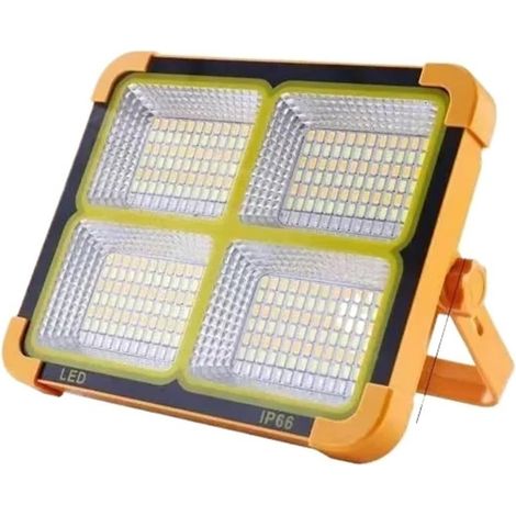 Projecteurs LED d'extérieur, Lumières D'inondation Solaires Es Lumineuses Superbes De Stands Extérieurs Éclaira D'entrepôt De Vie De Batterie Recharable Lumières D'inondation Portatives pour cour, par (1/5)