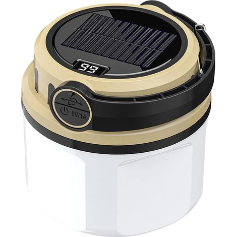 Lampe solaire étanche, haute luminosité, 4 modes d'éclairage, dimensions : 4,3 x 4,3 x 5,1 pouces. (1/5)